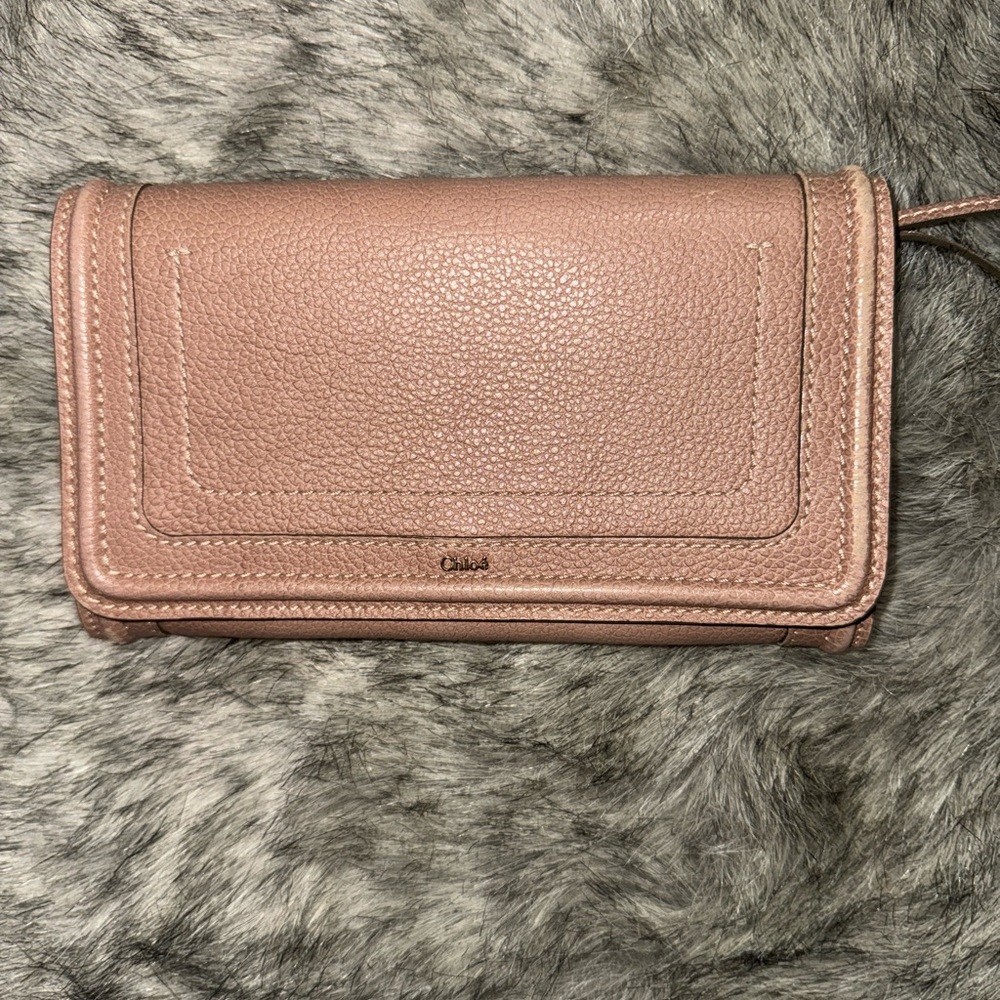 Chloé Tan-Peach Convertible Wallet - Like New Condition